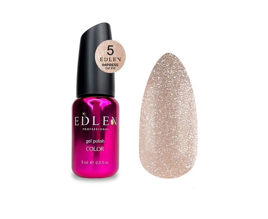 EDLEN. Gel Polish Impress Сat №5, 9 ml, світловідбиваючий гель-лак "котяче око" #1