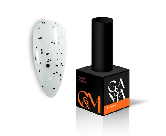 GA&MA. Shell Top #002, 10 ml, топ з чорними та білими шестигранниками #1