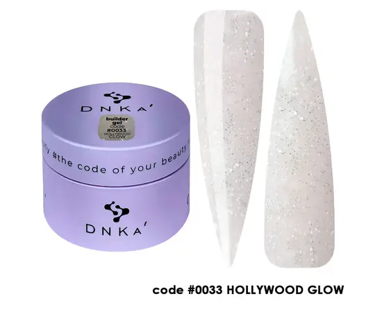 DNKa’. Builder Gel Hollywood #0033, 30 ml, світловідбиваючий гель для моделювання #1