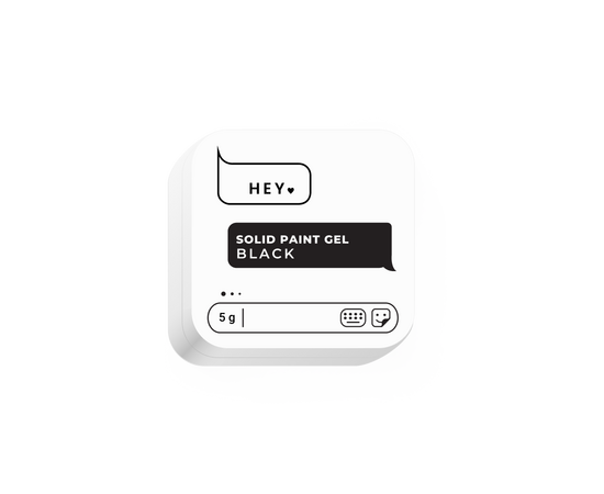 HEYLOVE. Solid paint gel, BLACK, 5 g, гель-фарба чорна #1