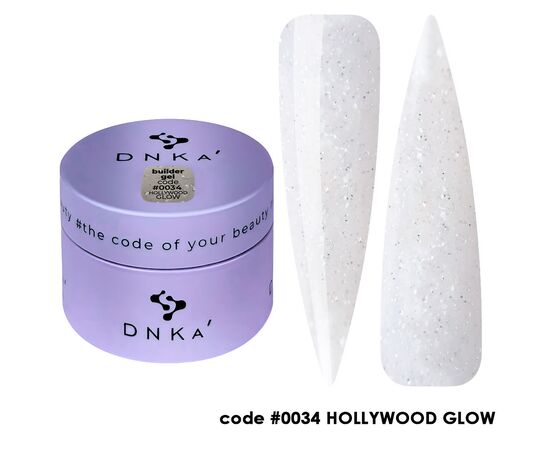 DNKa’. Builder Gel Hollywood #0034, 30 ml, світловідбиваючий гель для моделювання #1