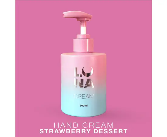 LUNAmoon. Hand Cream Strawberry Dessert, 300 ml. Крем ламелярний зволожуючий з ароматом полуниці з вершками #1