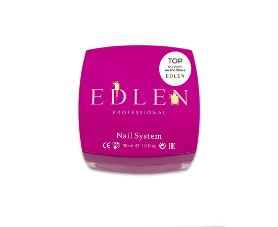 EDLEN. No Wipe Top, no UV-filters, 30 ml, топ без липкого шару, без УФ-фільтрів, для темних відтінків #2