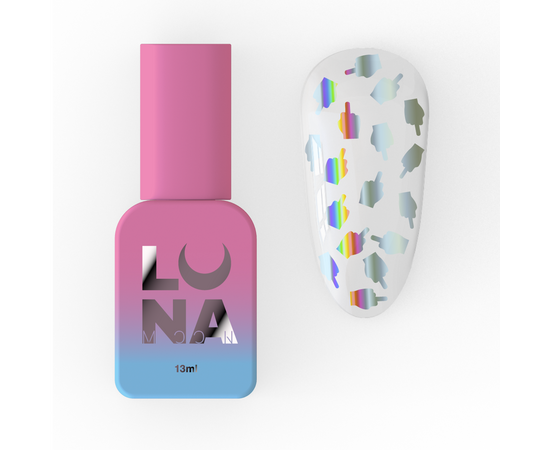 LUNAmoon. F*ck Haters Top Coat, 13 ml, топ з голографічними елементами #1