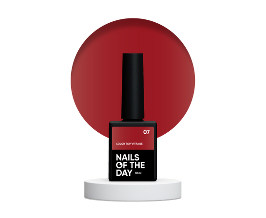 NOTD. Color Top, Vitrage #07, 10 ml. Вітражний топ без липкого шару, бордовий #1