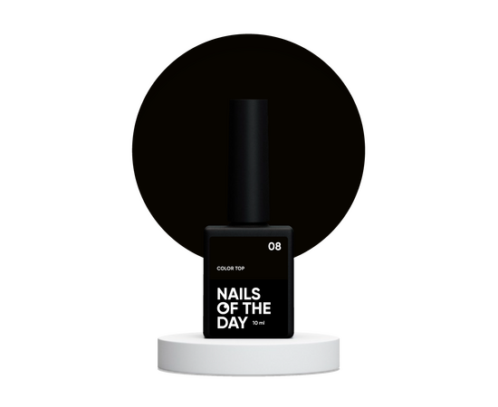 NOTD. Color Top #08, 10 ml. Топ без липкого шару, насичений чорний #1