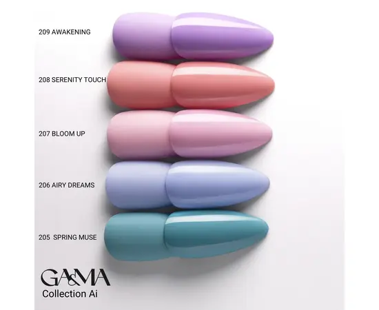 GA&MA. Gel polish #205 Spring Muse, 10 ml, гель-лак, Весняна Муза #4