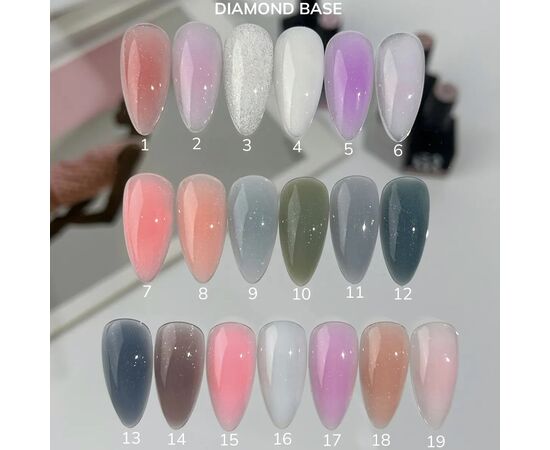 GA&MA. Diamond base #8 Pale Peach, Ніжно-персикова, 15 ml #3