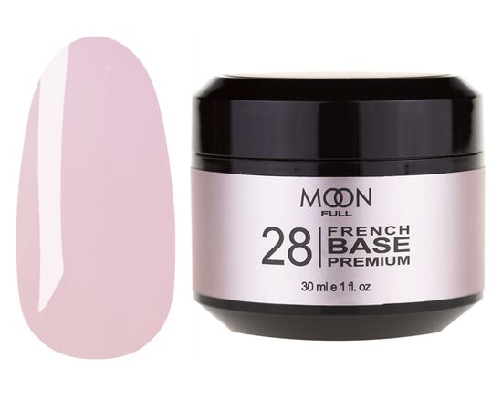 MOON FULL. Cover Base, French Premium #28, 30 ml. Кольорова база, бузкова #1