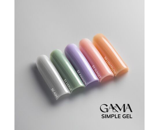 GA&MA. Simple builder gel, #53 Lightflow, 15 ml,  гель без опилу, кораловий #4
