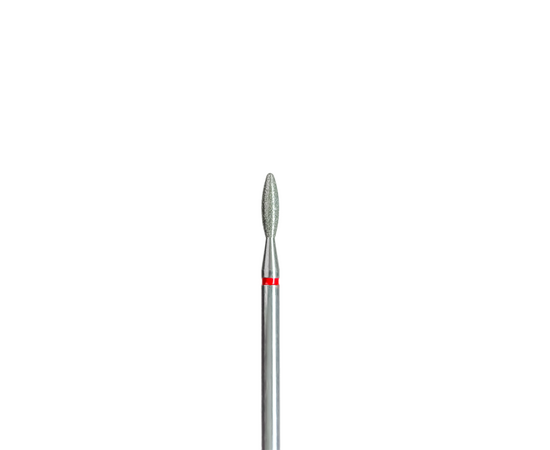 EDLEN. Diamond nail bit, flame, red, blunt end, Ø 2.3 mm. Фреза алмазна "Полум'я" червона, безпечна #1