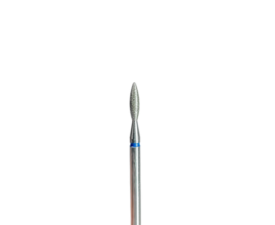 EDLEN. Diamond nail bit, flame, blue, point end, Ø 2.1 mm. Фреза алмазна "Полум'я" синя, загострена #1