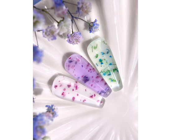LUNAmoon. Flower Builder Gel #1, 15 ml, гель для нарощування з сухоцвітами #3