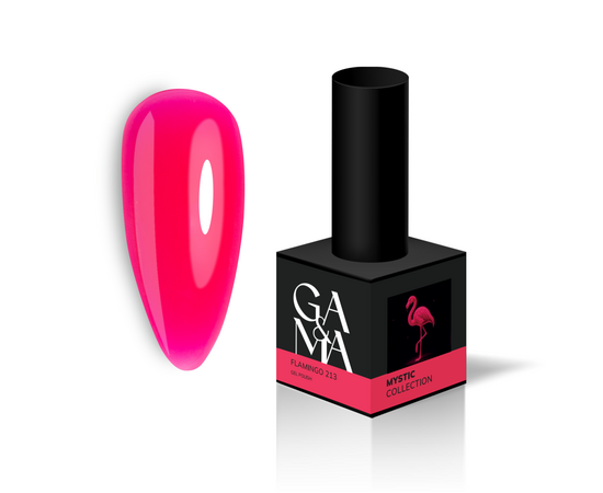 GA&MA. Gel polish #213 Flamingo, 10 ml, вітражний неоновий гель-лак, Фламінго #1
