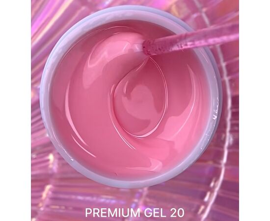 LUNAmoon. Premium Builder Gel #20 Powder pink, 50 ml, моделюючий гель, пудровий рожевий #3