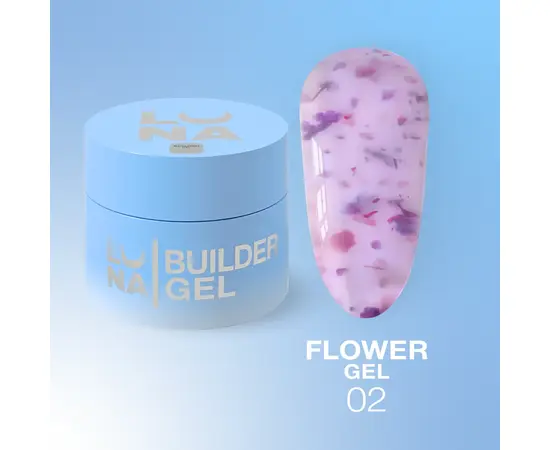 LUNAmoon. Flower Builder Gel #2, 15 ml, гель для нарощування з сухоцвітами #1