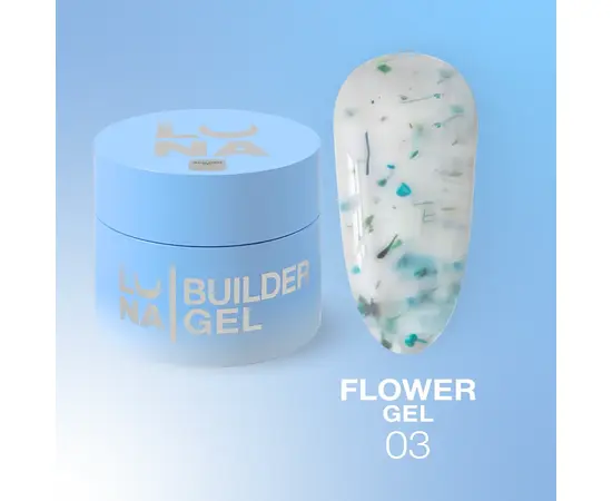 LUNAmoon. Flower Builder Gel #3, 15 ml, гель для нарощування з сухоцвітами #1