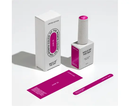 NOTD. Gel Polish "Color of the month, June 2025", Cherry Kiss, 10 ml, гель-лак "Колір місяця, Червень 2025" #2