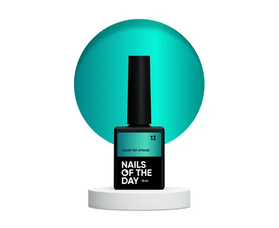 NOTD. Color Top, Vitrage #13, 10 ml. Вітражний топ без липкого шару, напівпрозорий глибокий морський синій #1