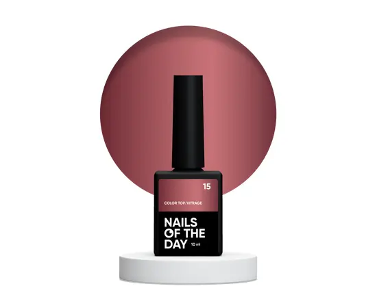 NOTD. Color Top, Vitrage #15, 10 ml. Вітражний топ без липкого шару, напівпрозорий коричневий #1