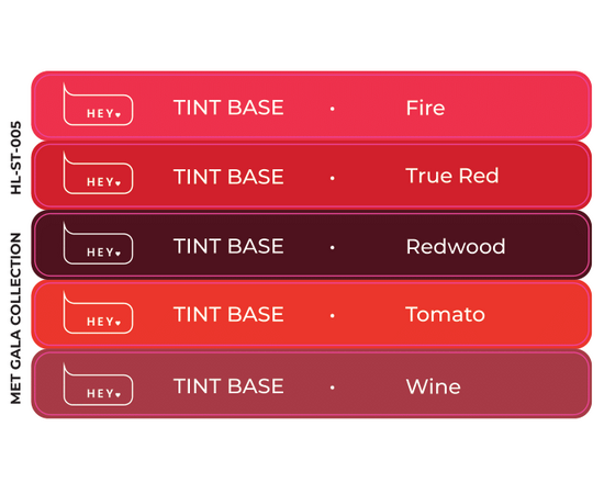 HEYLOVE. Набір наклейок для демонстраційних тіпс. Tint base, Met Gala collection #1