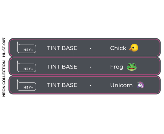 HEYLOVE. Набір наклейок для демонстраційних тіпс. Tint base, Neon collection #1