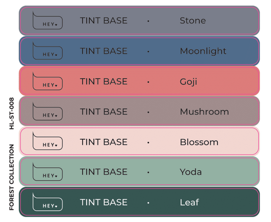 HEYLOVE. Набір наклейок для демонстраційних тіпс. Tint base, Forest collection #1