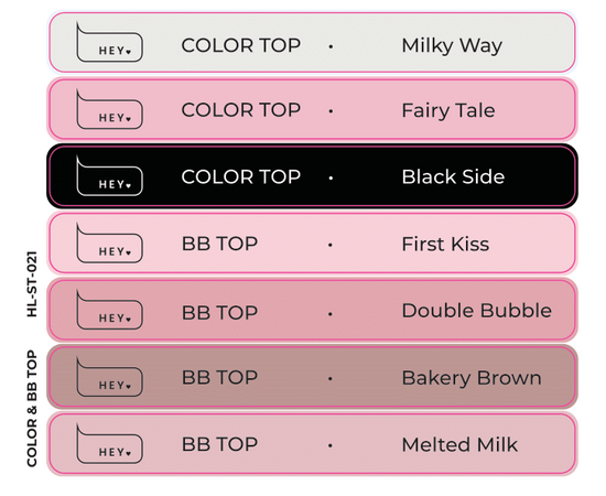HEYLOVE. Набір наклейок для демонстраційних тіпс. Color & BB Top #1