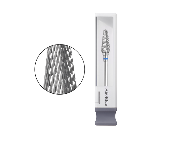 GA&MA. Carbide nail drill bit, A60Blue. Фреза твердосплавна "Конус усічений", синя, Ø 6 мм #1