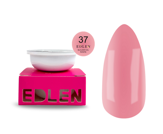 EDLEN. REFILE, Builder gel Butterfly №37, 30 ml. ЗМІННИЙ КАРТРИДЖ, гель для нарощування #1