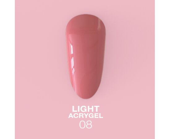 LUNAmoon. Light Acrygel #8 Rosewood, 50 ml, рідкий гель, темний рожевий #2