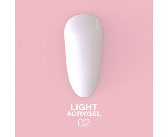 LUNAmoon. Light Acrygel #2 White, 50 ml, рідкий гель, високопігментований білий #2
