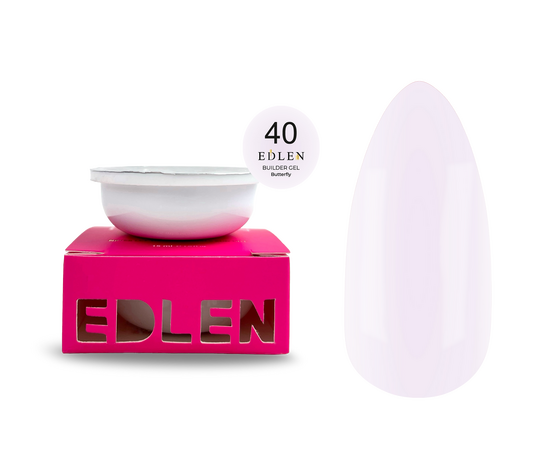 EDLEN. REFILE, Builder gel Butterfly №40, 30 ml. ЗМІННИЙ КАРТРИДЖ, гель для нарощування #1