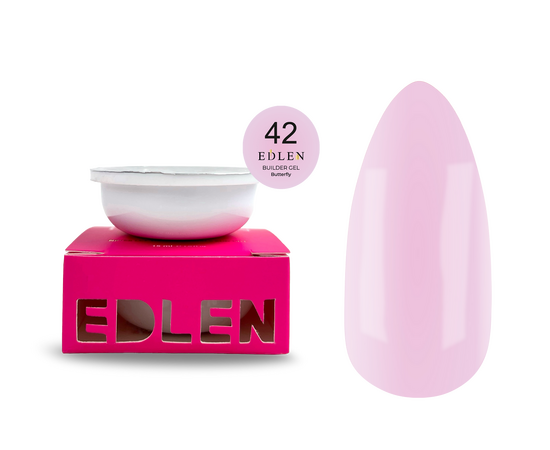 EDLEN. REFILE, Builder gel Butterfly №42, 30 ml. ЗМІННИЙ КАРТРИДЖ, гель для нарощування #1