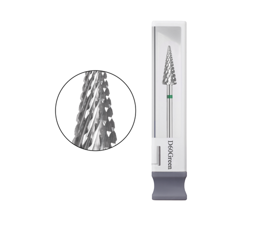 GA&MA. Carbide nail drill bit, D60Green. Фреза твердосплавна "Конус", зелена, Ø 6 мм #1