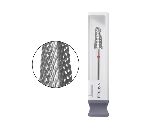 GA&MA. Carbide nail drill bit, A60Red. Фреза твердосплавна "Конус усічений", червона, Ø 6 мм #1