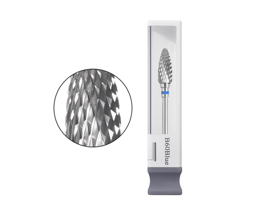 GA&MA. Carbide nail drill bit, B60Blue. Фреза твердосплавна "Кукурудза", синя, Ø 6 мм #1