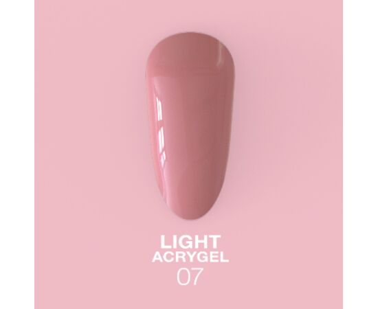 LUNAmoon. Light Acrygel #7 Dark beige, 50 ml, рідкий гель, темний беж #2