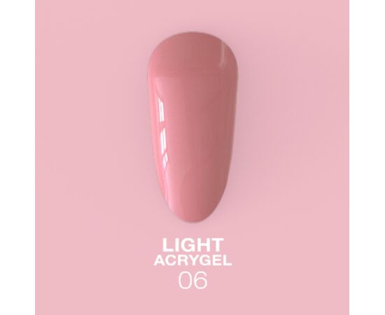 LUNAmoon. Light Acrygel #6 Pink, 50 ml, рідкий гель, рожевий кварц #2