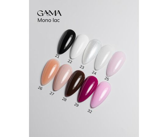GA&MA. Single-phase Gel Polish, Mono Lac, #032, 6 ml. Однофазний гель лак, "Моно лак" #2