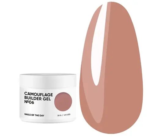 NOTD Builder Gel Camouflage №06, 30 ml, коричневий камуфлюючий будівельний гель #1