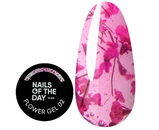 NOTD Flower Gel №02, 15 ml, будівельний гель з сухоцвітами #1