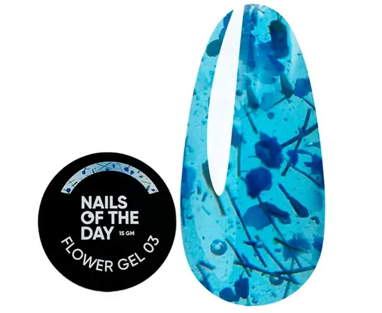 NOTD Flower Gel №03, 15 ml, будівельний гель з сухоцвітами #1