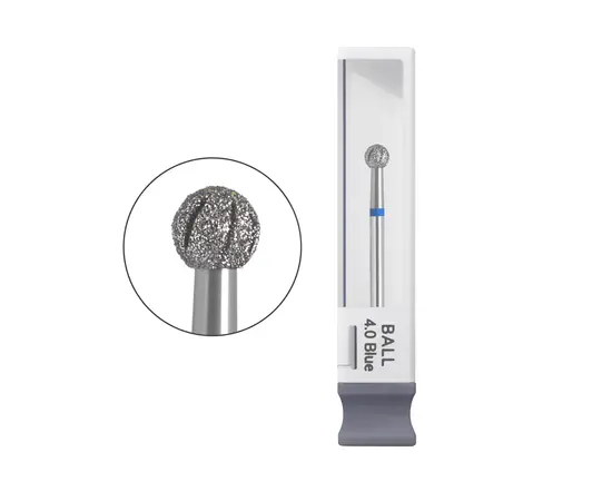 GA&MA. Carbide nail drill bit, Ball, 4 mm, Blue. Фреза алмазна "Куля", синя, Ø 4 мм #1