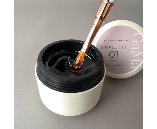 GA&MA. Simple builder gel #1 Clear, 50 ml, гель без опилу, прозорий #3