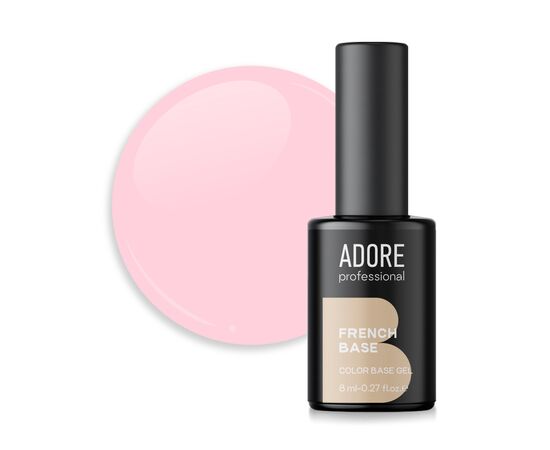ADORE. French Base,  №02, Tea rose, 8 ml. Камуфлююча база #1