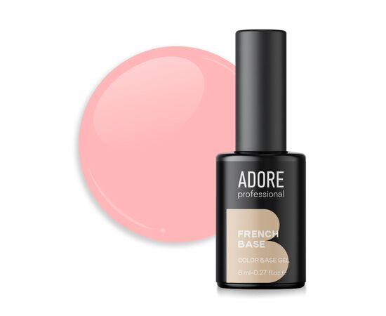 ADORE. French Base,  №04, Peach, 8 ml. Камуфлююча база #1