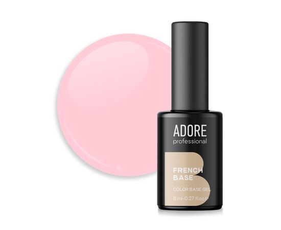 ADORE. French Base, №14, Baby pink, 8 ml. Камуфлююча база #1