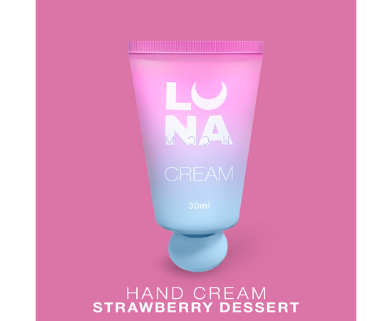 LUNAmoon. Hand Cream Strawberry Dessert, 30 ml. Крем ламелярний зволожуючий з ароматом полуниці з вершками #1