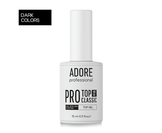 ADORE. PRO Classic Top coat, no UV-filters, 15 ml. Класичний топ без липкого шару, без УФ-фільтрів #1
